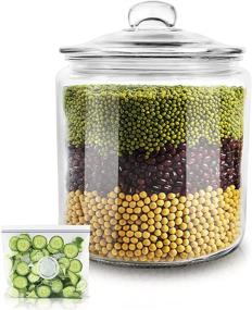 img 4 attached to 1 Gallon Glass Storage Container Jar with Fresh Sealed Lid - Ideal for Food Storage, Medicinal Liquor, and More! By Masthome - Includes 15PCS Food Storage Bags