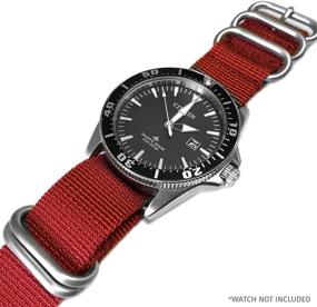 img 1 attached to 🔴 Burgundy Ballistic Nylon Stainless Watch: Unparalleled Durability with Elegant Style