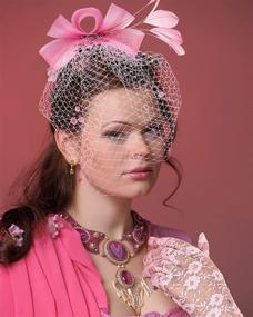 img 1 attached to Special Occasion Accessories: Bowknot Fascinator Feathers Headband and Gloves Set for Women