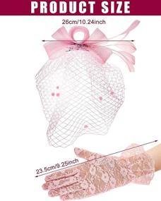 img 2 attached to Special Occasion Accessories: Bowknot Fascinator Feathers Headband and Gloves Set for Women