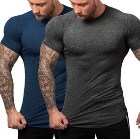 img 3 attached to 👕 URRU Men's 2 Pack Workout T-Shirts - Compression Quick Dry Baselayer Tee for Gym Training Tops, Sizes S-XXL