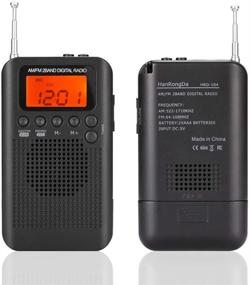 img 1 attached to Preset AM/FM Pocket Digital Radio w/ Earbud Headphones and Sleep Timer - SourceTon Battery Operated Radio for Walking, Hiking, Camping