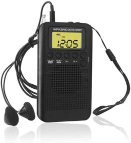 img 4 attached to Preset AM/FM Pocket Digital Radio w/ Earbud Headphones and Sleep Timer - SourceTon Battery Operated Radio for Walking, Hiking, Camping