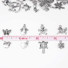 img 3 attached to 🐾 150Pcs Silver Mixed Antique Animal Styles Charms Pendants for DIY Necklace, Bracelet, Jewelry Making, and Crafting - LABOTA