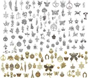 img 4 attached to 🐾 150Pcs Silver Mixed Antique Animal Styles Charms Pendants for DIY Necklace, Bracelet, Jewelry Making, and Crafting - LABOTA