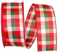 🎄 reliant ribbon holiday check value wired edge ribbon: red/green, 2-1/2 inch x 50 yards - festive decorative trim for christmas crafts and gifts logo