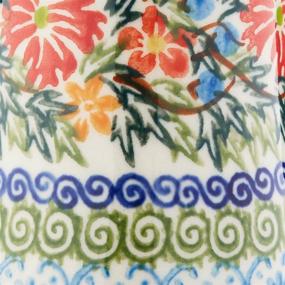 img 1 attached to 🍽️ Polish Pottery Ceramika Boleslawiec Salt & Pepper Milano - Royal Blue Patterns, Red Cornflower, and Blue Butterflies Motif