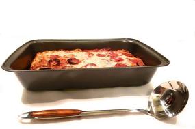 img 4 attached to 🍕 Premium Detroit Style Deep Dish Square Pizza Pan Bundle: 9x14 inches + Sauce Ladle - Sicilian Rectangular Bake Dish with Stainless Steel Ladle