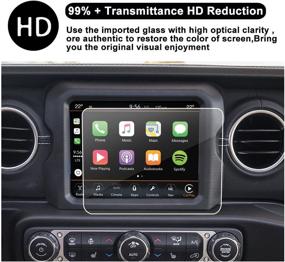 img 1 attached to Tempered Glass Protector For 2018 Jeep Wrangler JL Uconnect Media Center Navigation Touch Screen