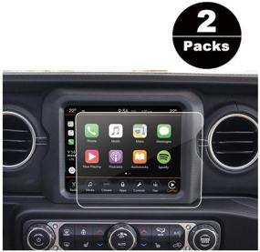 img 4 attached to Tempered Glass Protector For 2018 Jeep Wrangler JL Uconnect Media Center Navigation Touch Screen