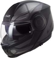 🏍️ black titanium ls2 helmets horizon axis modular helmet with sunshield - x-small logo