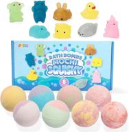 🛀 joyin блестящие мягкие бомбочки для ванны mochi для детей - набор из 8 пузырчатых ванных бомб с сюрпризной игрушкой - набор нежелательных эфирных масел spa для ванны - безопасный подарок на день рождения для мальчиков и девочек. логотип