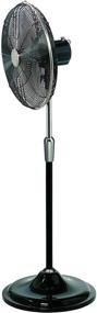 img 1 attached to 💨 Powerful Hunter 90122 17-Inch Oscillating Stand Fan: Sleek Satin Black Design with Brushed Nickel Finish