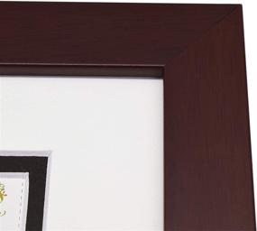 img 2 attached to 🖼️ Golden State Art, Wooden Frame for Documents & Certificates, Real Glass (11x14 Frame for 8.5x11, Mahogany with White Over Black Double Mat)