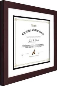 img 3 attached to 🖼️ Golden State Art, Wooden Frame for Documents & Certificates, Real Glass (11x14 Frame for 8.5x11, Mahogany with White Over Black Double Mat)