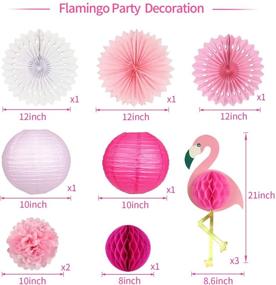 img 3 attached to 🌺 Tropical Party Decorations: Pink Flamingo Party Supplies with Pom Poms, Paper Flowers, Tissue Paper Fan, and Paper Lanterns for an Unforgettable Hawaiian Summer Beach Luau Celebration