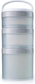 img 4 attached to 🍶 Enhanced Pebble Grey BlenderBottle ProStak Twist n' Lock Storage Jars Expansion 3-Pack with Detachable Handle