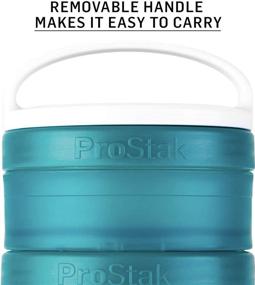 img 1 attached to 🍶 Enhanced Pebble Grey BlenderBottle ProStak Twist n' Lock Storage Jars Expansion 3-Pack with Detachable Handle