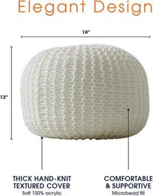 img 2 attached to Cheer Collection Round Pouf Ottoman Furniture