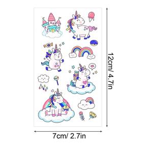 img 3 attached to 🦄 Fun and Colorful Konsait Unicorn Temporary Tattoos: Perfect for Girls' Rainbow Unicorn Party, Birthday Celebrations, Party Bag Fillers, and Pool Party Rewards