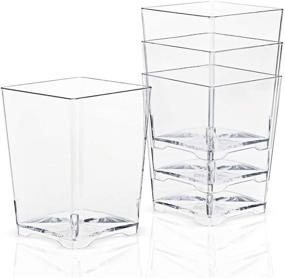 img 2 attached to 🍨 Tosnail 60-Pack Clear Plastic Square Dessert Cups with 60 Tasting Spoons - Ideal for Parties & Weddings