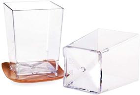 img 1 attached to 🍨 Tosnail 60-Pack Clear Plastic Square Dessert Cups with 60 Tasting Spoons - Ideal for Parties & Weddings