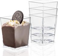 🍨 tosnail 60-pack clear plastic square dessert cups with 60 tasting spoons - ideal for parties & weddings logo