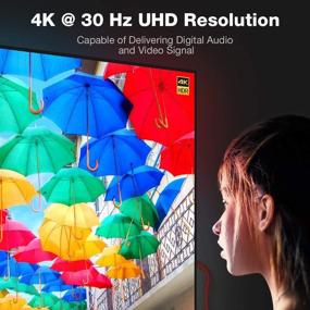 img 3 attached to 📺 Кабель DisplayPort к HDMI 4K UHD для телевизоров, Capshi однонаправленный плетеный кабель DP к HDMI с позолоченными разъемами - 6 футов