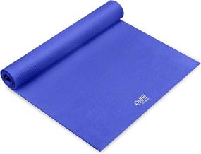 img 4 attached to Premium Quality Pure Fitness Non-Slip Exercise Yoga Mat: 3.5 mm Thick with Carrying Strap