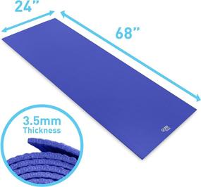 img 3 attached to Premium Quality Pure Fitness Non-Slip Exercise Yoga Mat: 3.5 mm Thick with Carrying Strap