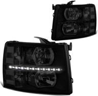 🚗 pair led drl strip headlight/lamp for 2007-2014 chevy silverado by dna motoring logo