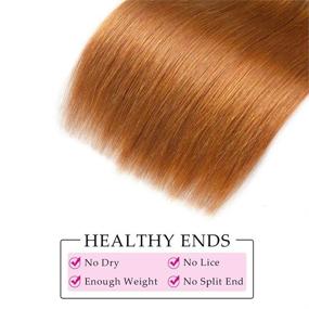 img 1 attached to 💇 Seelaak 3 Bundles Ombre Brown Straight Hair Extensions for Black Women – Brazilian Human Hair Two Tone Bundle (1B/30# Color) - 10 12 14 Sizes