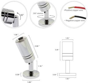 img 3 attached to 🚤 ТАЛАССА DC 12V Внутри лодочная светильник для чтения с теплым белым светом и синим ночником на светодиодах, 98Лм, 1.4Вт, ультратонкая малая площадь основания, полированный хром для автодомика RV Кемпер Мотор-Хоум Караван Яхта, Одиночная упаковка.