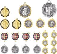 set of 22pcs assorted st. benedict of nursia patron saint against evil medals pendants logo