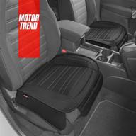 🚗 motor trend black faux leather seat covers – 2-pack front seat cushions with storage pockets for car truck van suv - premium auto accessories logo