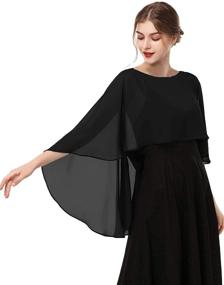 img 1 attached to 👗 Chiffon Cape Shawls for Women: Hotshawl Capelets – Perfect Wraps for Evening Dresses and Wedding Attire, Ideal Cover Ups