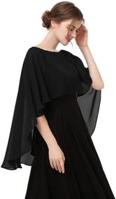 img 3 attached to 👗 Шифоновые плащи-шали для женщин: Hotshawl Capelets - идеальные обертки для вечерних платьев и свадебных нарядов, идеальные накидки