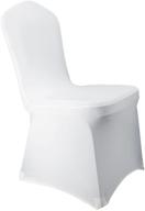 welmatch white spandex chair covers - set of 12, for wedding party dining, elastic scuba chair covers (white) logo