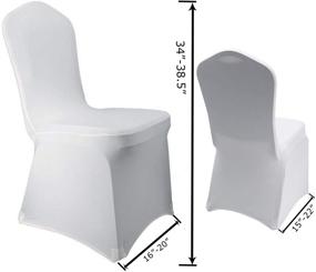 img 3 attached to WELMATCH White Spandex Chair Covers - Set of 12, for Wedding Party Dining, Elastic Scuba Chair Covers (White)