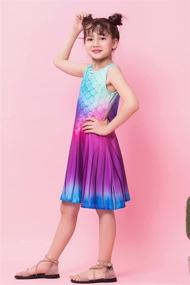 img 2 attached to FunnyCoKid Girls Sleeveless Dress with Fun Prints – Twirl Party & Casual Dresses for Kids Ages 4-13 Years