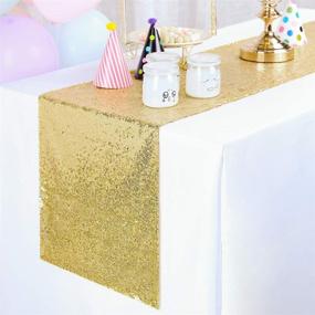 img 3 attached to Blxsif Gold Sequin Table Runners