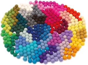 img 4 attached to 🧶 Glaciart One Felt Pom Poms: 400 Piece Wool Felt Balls, Handmade 2 cm – 0.8 Inch in 40 Color Assortment - Ideal for Felting, Garlands, and Crafting Projects