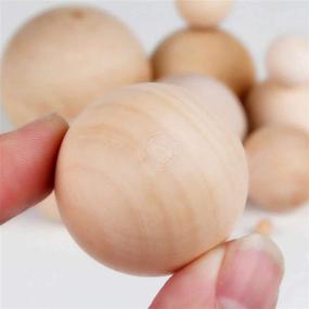 img 2 attached to 100 PCS Unfinished Wood Craft Balls - Assorted Sizes 🔴 Round Wooden Balls for DIY Crafts, Jewelry Making, Art - KuoSbiu