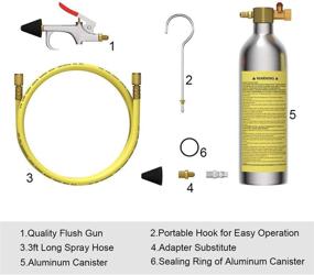 img 1 attached to 🌬️ Goplus AC Flush Kit - Heavy-duty &amp; Safe Air Conditioner System Flush Gun Kit for R134 R12 R22 R410 R404, Car Cleaning Tool Kit - AC Flushing Kit