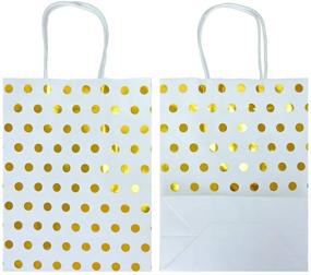 img 1 attached to 🎁 ADIDO EVA Gold Polka Dot Party Gift Bags (12 CT) - Medium Size with Handles (10.6 x 8.2 x 4.3 Inch)