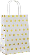 🎁 adido eva gold polka dot party gift bags (12 ct) - medium size with handles (10.6 x 8.2 x 4.3 inch) logo