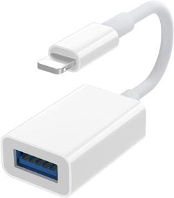 img 4 attached to 📷 Адаптер USB-камеры для iPhone и iPad - совместимость с iOS 9.2 до 13, подключение и использование, OTG-кабель для карт-ридера, USB-флеш-накопителя, клавиатуры, мыши - белый.