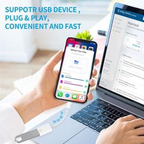 img 1 attached to 📷 Адаптер USB-камеры для iPhone и iPad - совместимость с iOS 9.2 до 13, подключение и использование, OTG-кабель для карт-ридера, USB-флеш-накопителя, клавиатуры, мыши - белый.