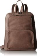 piel leather tablet backpack pockets logo