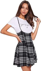 img 3 attached to DIDK Women's Flared A Line Suspender Skirt with High Waist and Stylish Ruffle Hem